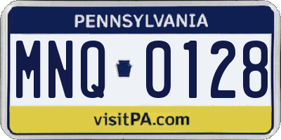 PA license plate MNQ0128