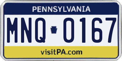 PA license plate MNQ0167