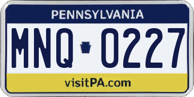 PA license plate MNQ0227
