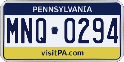 PA license plate MNQ0294