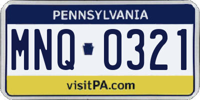 PA license plate MNQ0321