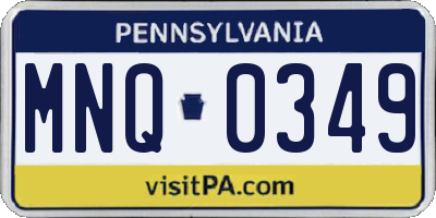 PA license plate MNQ0349