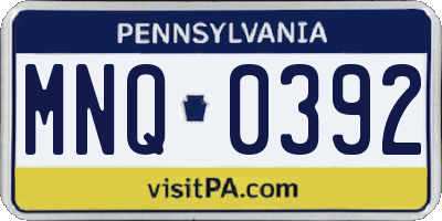 PA license plate MNQ0392