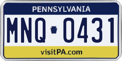 PA license plate MNQ0431