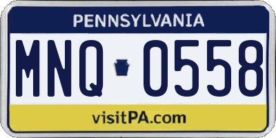 PA license plate MNQ0558
