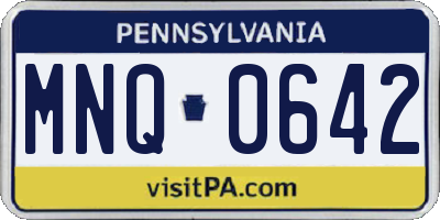 PA license plate MNQ0642