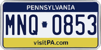 PA license plate MNQ0853