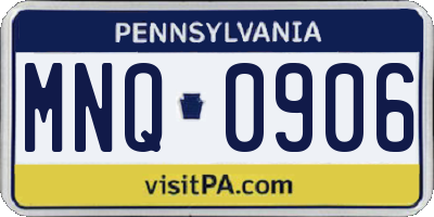 PA license plate MNQ0906