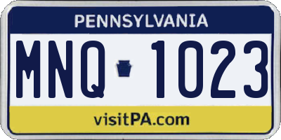 PA license plate MNQ1023