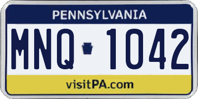 PA license plate MNQ1042