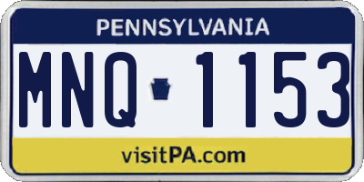 PA license plate MNQ1153
