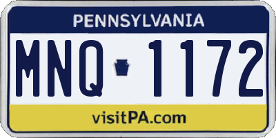 PA license plate MNQ1172