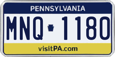 PA license plate MNQ1180