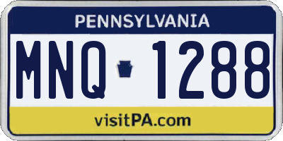 PA license plate MNQ1288