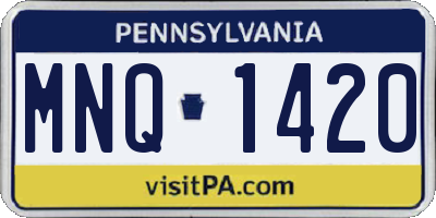 PA license plate MNQ1420