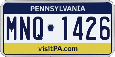 PA license plate MNQ1426