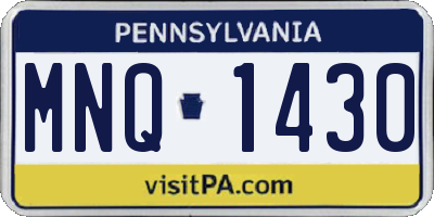PA license plate MNQ1430