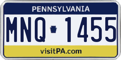 PA license plate MNQ1455