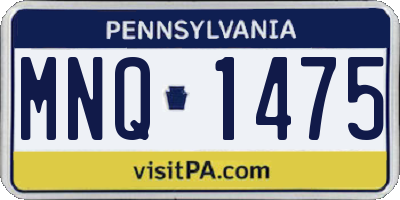 PA license plate MNQ1475