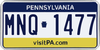 PA license plate MNQ1477