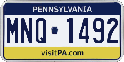 PA license plate MNQ1492