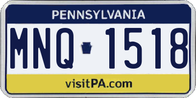 PA license plate MNQ1518