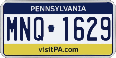 PA license plate MNQ1629