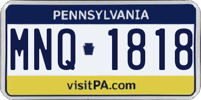 PA license plate MNQ1818