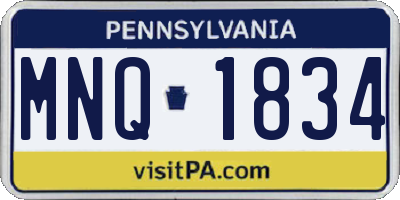 PA license plate MNQ1834