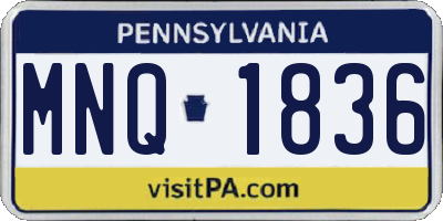 PA license plate MNQ1836