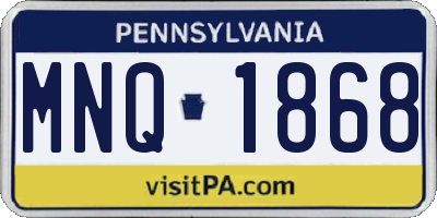 PA license plate MNQ1868