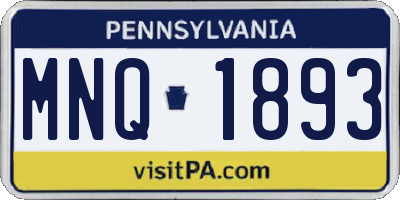 PA license plate MNQ1893