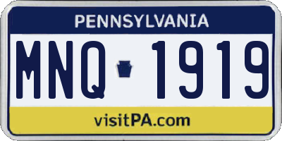 PA license plate MNQ1919