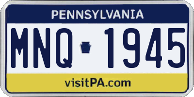 PA license plate MNQ1945