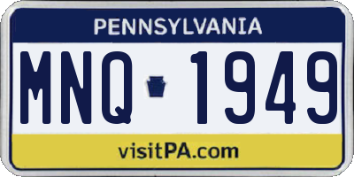 PA license plate MNQ1949