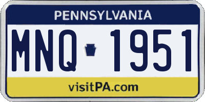 PA license plate MNQ1951