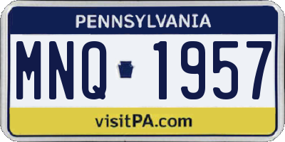 PA license plate MNQ1957
