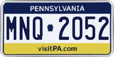 PA license plate MNQ2052