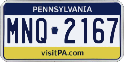 PA license plate MNQ2167