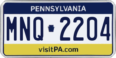 PA license plate MNQ2204