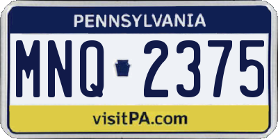 PA license plate MNQ2375