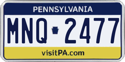 PA license plate MNQ2477