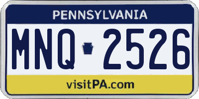 PA license plate MNQ2526