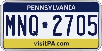 PA license plate MNQ2705