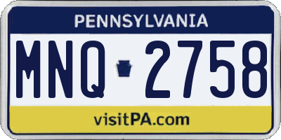 PA license plate MNQ2758