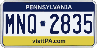 PA license plate MNQ2835
