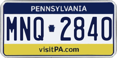 PA license plate MNQ2840
