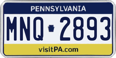 PA license plate MNQ2893