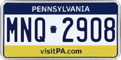 PA license plate MNQ2908