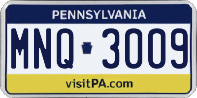 PA license plate MNQ3009